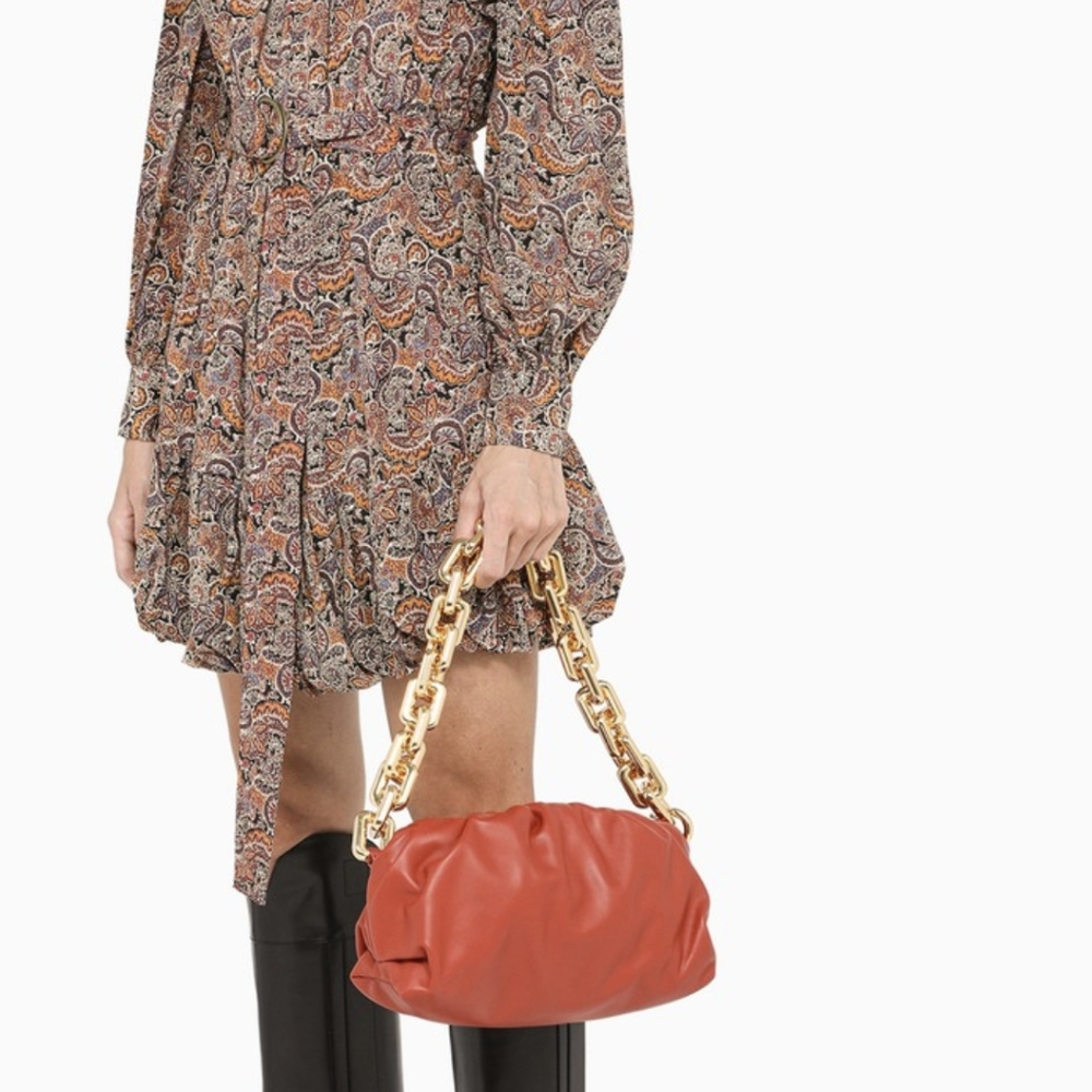 Bottega Veneta orange chain pouch bag - Picture 6 of 14